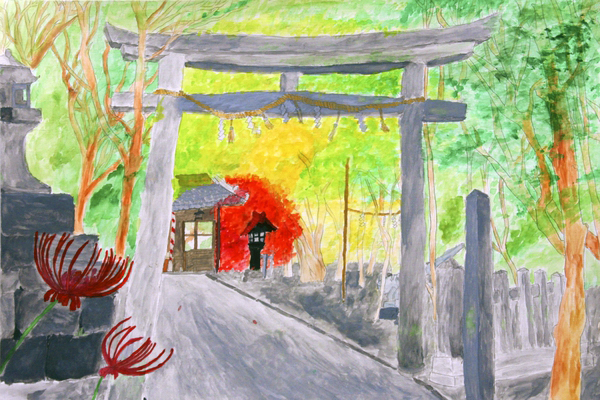 大森神社と秋の花